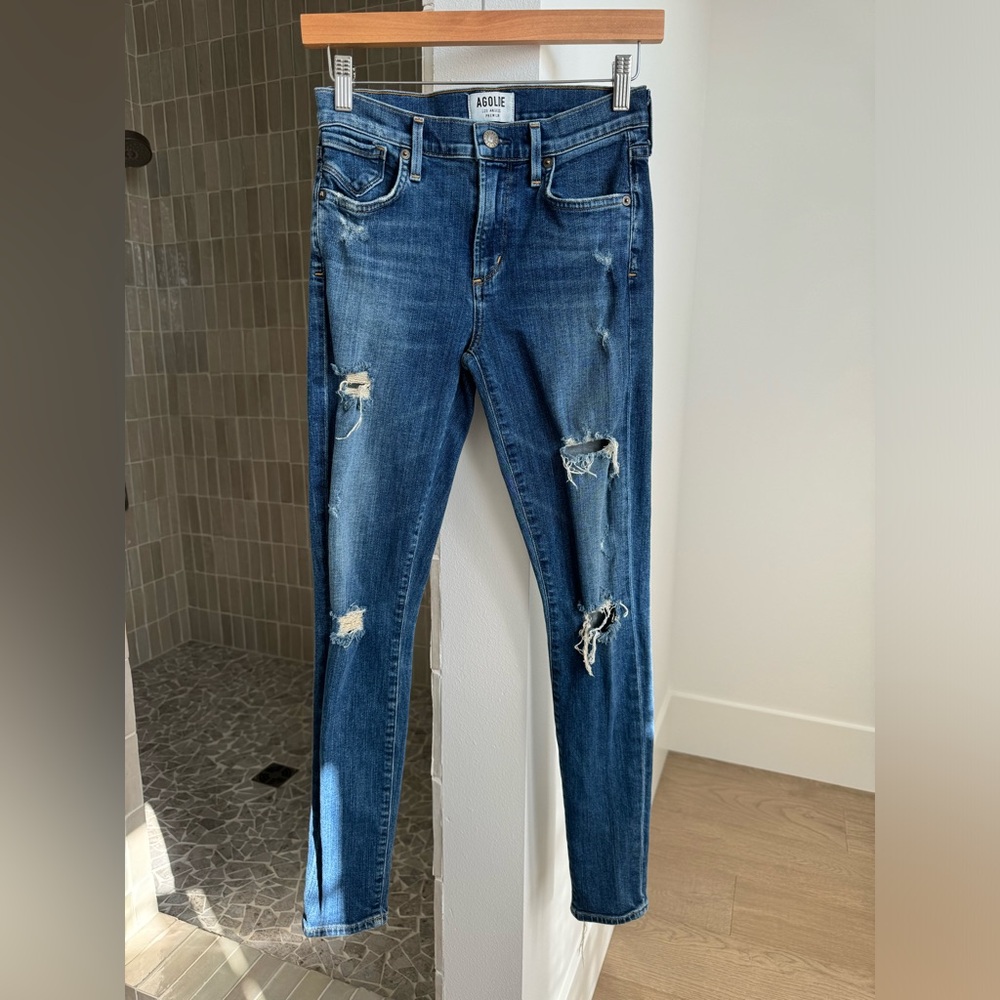 AGOLDE Distressed High Rise Skinny Jean - Size 25